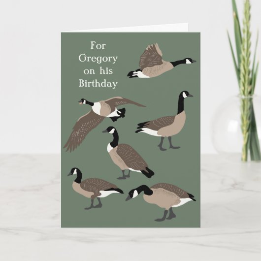 Bird Lovers Canada Gese Illustration Birthday Karte (Vorderseite)