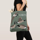 Bird Lovers Canada Gese Illustration Mit Monogramm Tasche (Von Nahem)