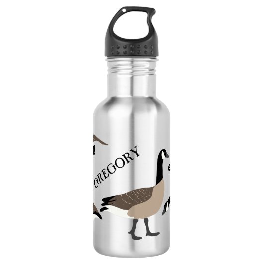 Bird Lovers Canada Gese Illustration Personalisier Edelstahlflasche (Vorderseite)