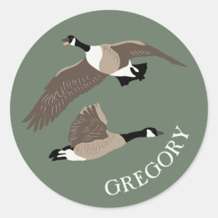 Bird Lovers Canada Gese Illustration Personalisier Runder Aufkleber