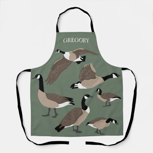 Bird Lovers Canada Gese Illustration Personalisier Schürze (Vorderseite)