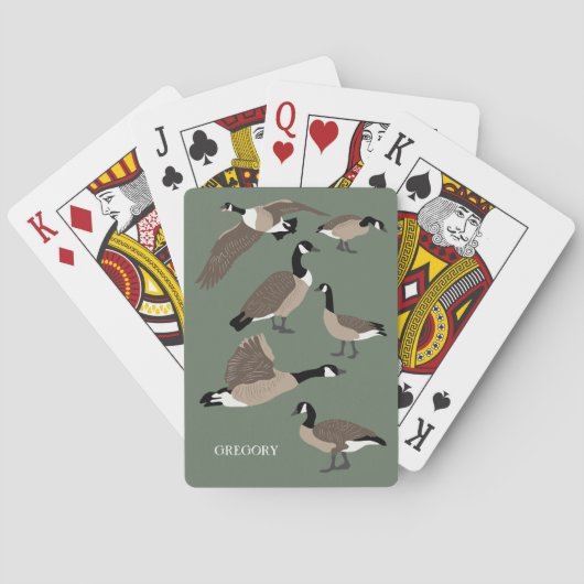 Bird Lovers Canada Gese Illustration Personalisier Spielkarten (Rückseite)