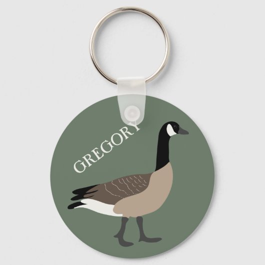 Bird Lovers Canada Goose Illustration Personalisie Schlüsselanhänger (Vorderseite)