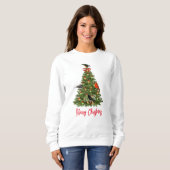 Bird Lover's Christmas Tree and Songbirds Sweatshirt (Vorne ganz)