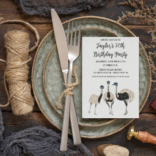 Bird Lovers Emu Geburtstagsparty Einladung