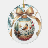 Bird Lovers Keepake Weihnachtsdekoration Keramik Ornament (Links)