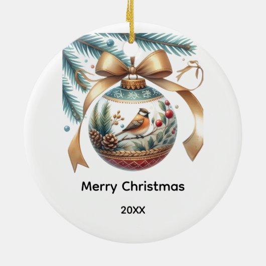 Bird Lovers Keepake Weihnachtsdekoration Keramik Ornament (Hinten)