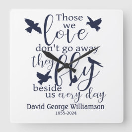 Bird-Memorial Fliegen neben US-Beileid Quadratische Wanduhr