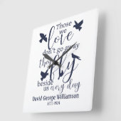 Bird-Memorial Fliegen neben US-Beileid Quadratische Wanduhr (Winkel)