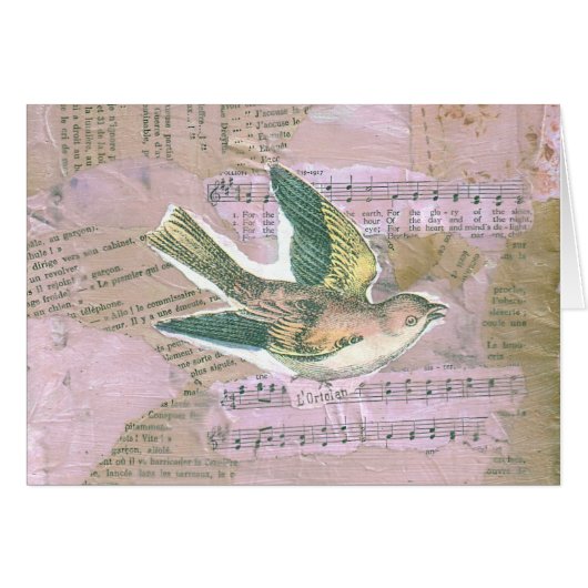 Bird Mixed Media Collage (Vorderseite (Horizontal))