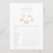 Bird Mobile Nesting Party Baby Word Scramble Hinweiskarte (Vorderseite)