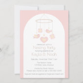 Bird Mobile Nesting Party Einladung (Vorderseite)