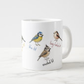 Bird Mug – Garden Birds Watercolour Coffee Cup Jumbo-Tasse (Vorderseite Rechts)