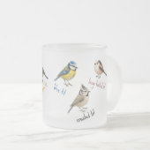 Bird Mug – Garden Birds Watercolour Coffee Cup Mattglastasse (VorderseiteRechts)