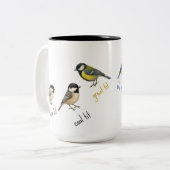 Bird Mug – Garden Birds Watercolour Coffee Cup Zweifarbige Tasse (Vorderseite Links)