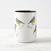 Bird Mug – Garden Birds Watercolour Coffee Cup Zweifarbige Tasse (Mittel)