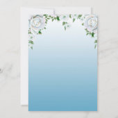 Bird Nature Bridal Dusche Einladung Blauer Blume (Rückseite)