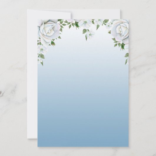 Bird Nature Bridal Dusche Einladung Blauer Blume (Rückseite)