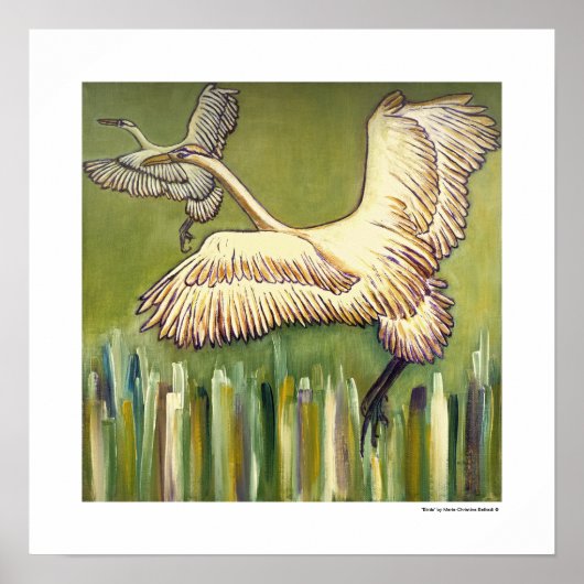 Bird Nature Landscape Painting Poster Kunst Gesche (Vorne)