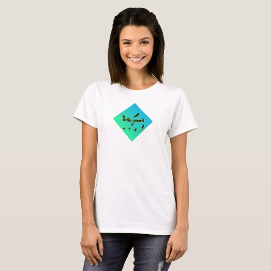 Bird Nerd Blue Green Ombre T - Shirt (Vorne ganz)