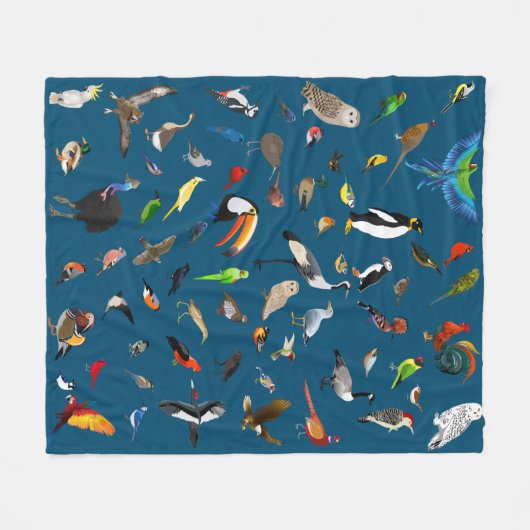 Bird Nerd Fleece Blanket (Vorderseite (Horizontal))