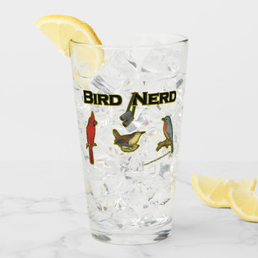 Bird Nerd Fun Beer Glass Glas (Vorderseite Ice)