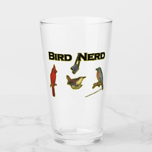 Bird Nerd Fun Beer Glass Glas (Vorderseite)