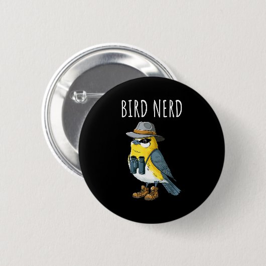 Bird Nerd Funny Bird Watching Birding Bird Lover W Button (Vorne & Hinten)