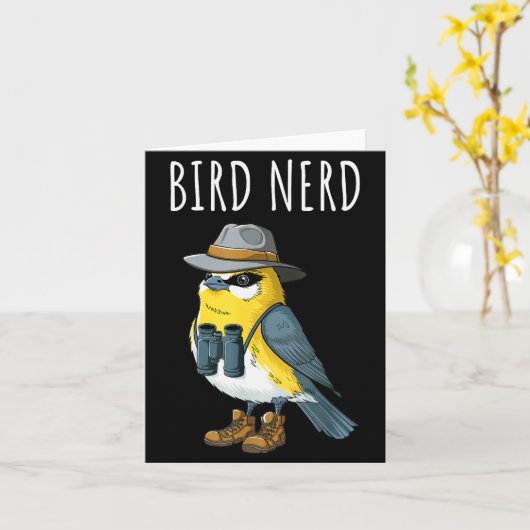 Bird Nerd Funny Bird Watching Birding Bird Lover W Karte (Gelbe Blume)