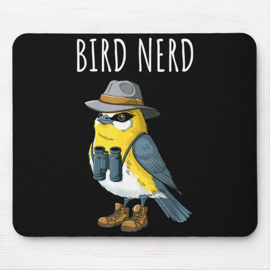 Bird Nerd Funny Bird Watching Birding Bird Lover W Mousepad (Vorne)