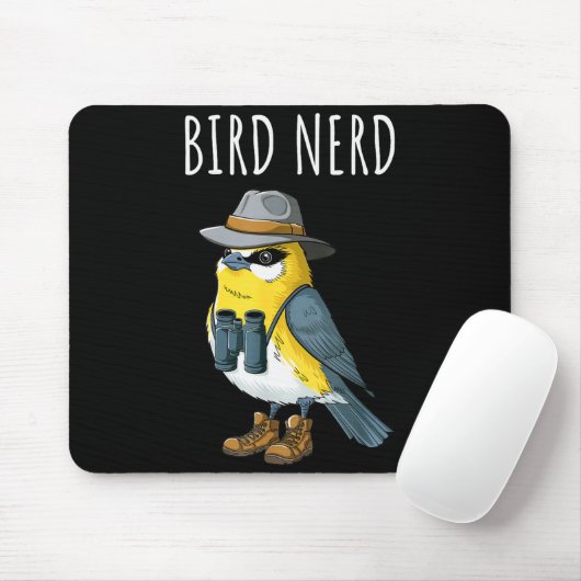 Bird Nerd Funny Bird Watching Birding Bird Lover W Mousepad (Mit Mouse)