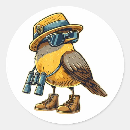 Bird Nerd Funny Bird Watching Vogelbeobachtung Bir Runder Aufkleber (Vorderseite)