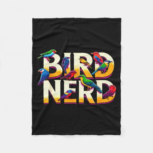 Bird Nerd Funny Birdwatching Birdwatcher Bird Love Fleecedecke (Vorderseite)