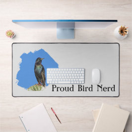 Bird Nerd Hübsch Black Starling Cactus Birdwatcher Schreibtischunterlage