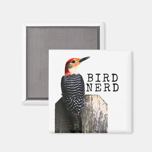 Bird Nerd Red-Bellied Woodpecker Magnet (Vorderseite/Rückseite)