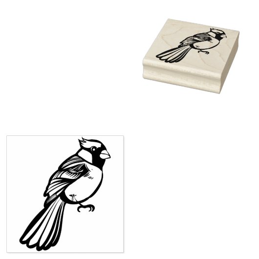 Bird Nerd Red Kardinal Artwork Gummistempel (Stempel)
