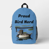 Bird Nerd Schwarz-weiß Duck Animal Birdwatcher Bedruckter Rucksack (Vorderseite)
