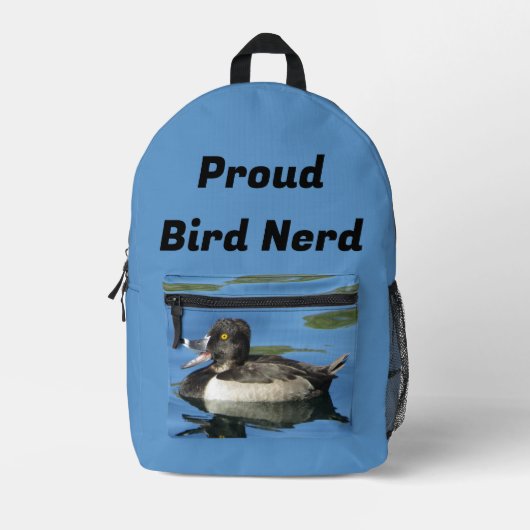 Bird Nerd Schwarz-weiß Duck Animal Birdwatcher Bedruckter Rucksack (Vorderseite)