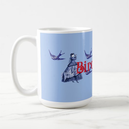 Bird Nerd Woman Binoculars Kaffeetasse (Links)