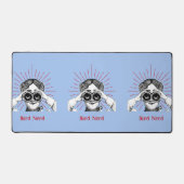 Bird Nerd Woman Binoculars Schreibtischunterlage (Vorderseite)