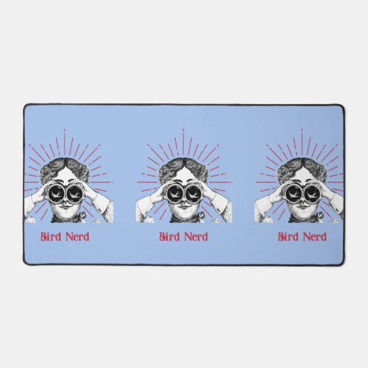 Bird Nerd Woman Binoculars Schreibtischunterlage (Vorderseite)