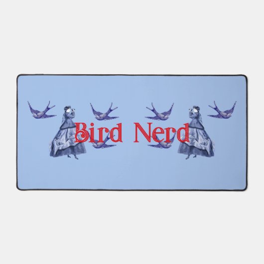 Bird Nerd Woman Binoculars Schreibtischunterlage (Vorderseite)