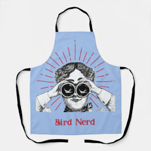 Bird Nerd Woman Binoculars Schürze