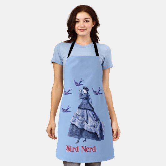 Bird Nerd Woman Binoculars Schürze (Getragen)