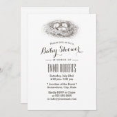 Bird Nest Baby Dusche Einladung (Vorne/Hinten)