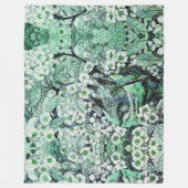 BIRD NEST, BAUM, GRÜNE WEISSE BLUMEN FLEECEDECKE (Vorderseite)