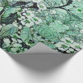 BIRD NEST, BAUM, GRÜNWEISE BLUME, Blumenblättrige Geschenkpapier (Ecke)