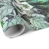 BIRD NEST, BAUM, GRÜNWEISE BLUME, Blumenblättrige Geschenkpapier (Rolleneckpunkt)