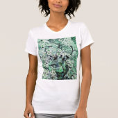 BIRD NEST, BAUM, GRÜNWEISSE FRÜHSTÜCKSBLUMEN T-Shirt (Vorderseite)