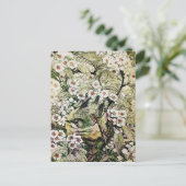 BIRD NEST, BAUM MIT BLUMEN IN WEISSEN BROWNEN ANKÜNDIGUNGSPOSTKARTE (Stehend Vorderseite)